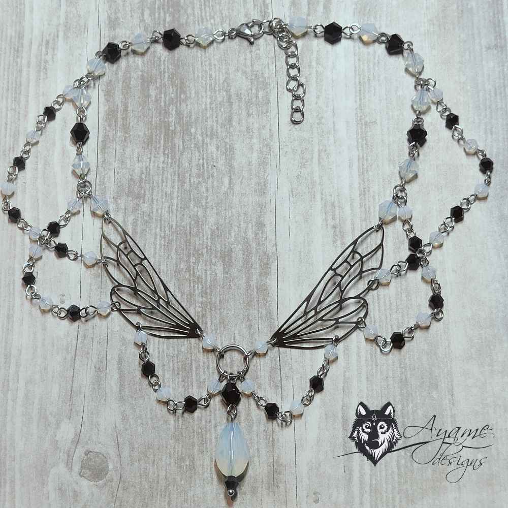 Ayame Designs - Ophelia Stainless Steel Beaded Choker Ketting - Zilverkleurig